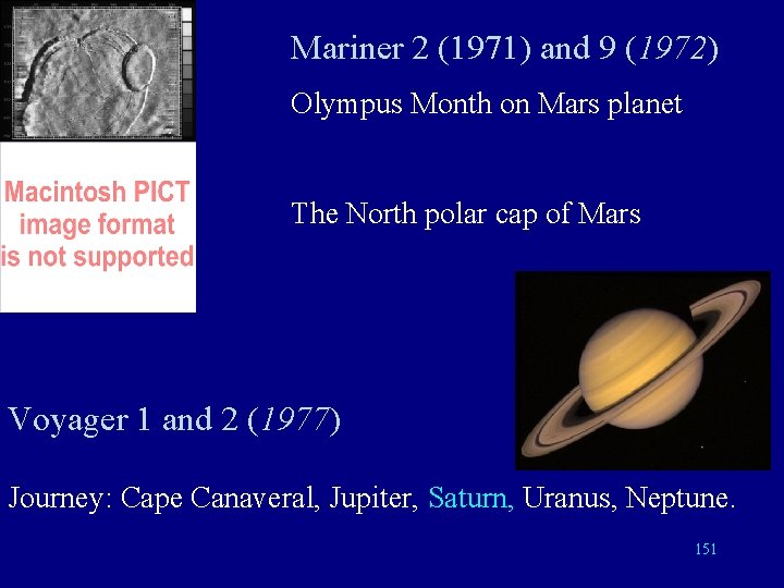 Mariner 2 (1971) and 9 (1972) Olympus Month on Mars planet The North polar