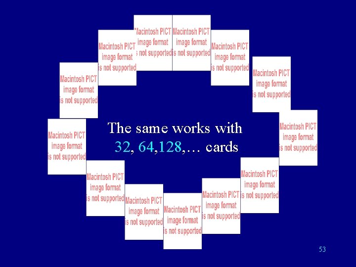 The same works with 32, 64, 128, … cards 53 