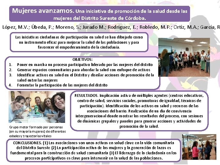 Mujeres avanzamos. Una iniciativa de promoción de la salud desde las mujeres del Distrito