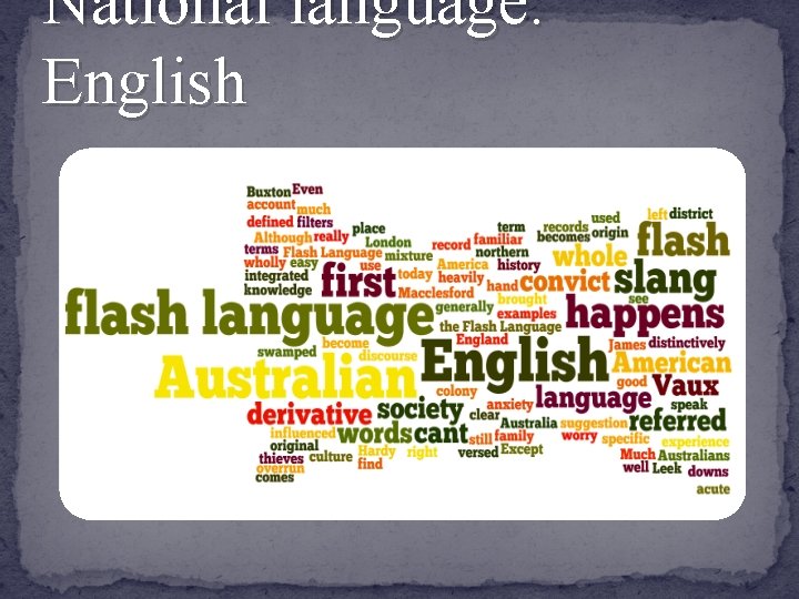 National language: English 