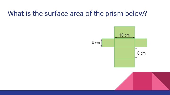 What is the surface area of the prism below? 