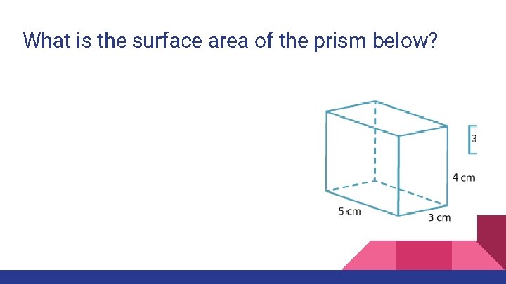 What is the surface area of the prism below? 