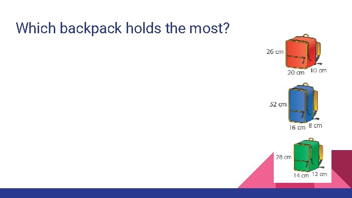 Which backpack holds the most? 