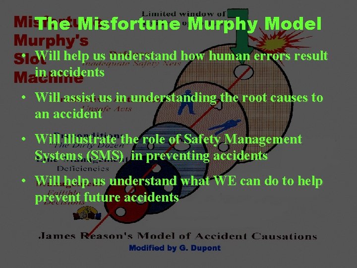 The Misfortune Murphy Model • Will help us understand how human errors result in