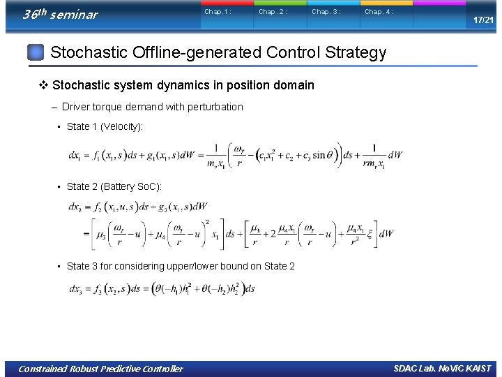 36 th seminar Chap. 1 : Chap. 2 : Chap. 3 : Chap. 4