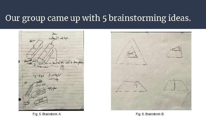 Our group came up with 5 brainstorming ideas. Fig. 5. Brainstorm A Fig. 6.