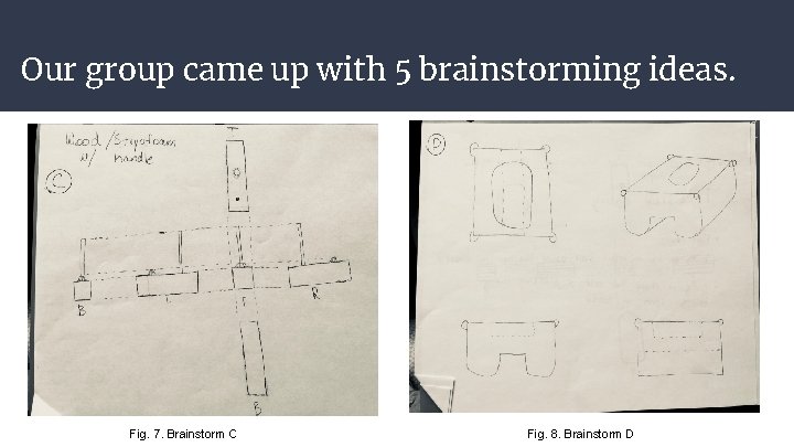 Our group came up with 5 brainstorming ideas. Fig. 7. Brainstorm C Fig. 8.