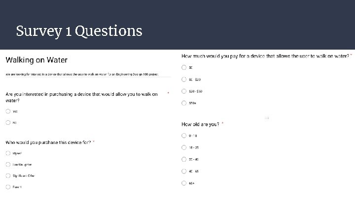Survey 1 Questions 