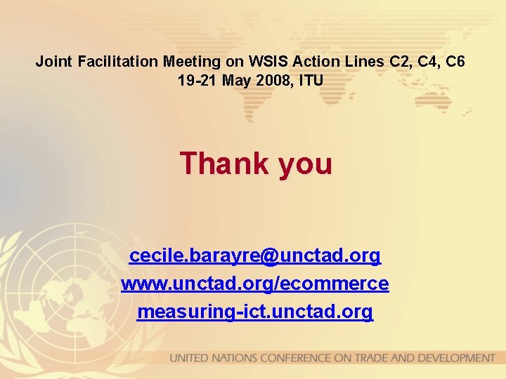Joint Facilitation Meeting on WSIS Action Lines C 2, C 4, C 6 19