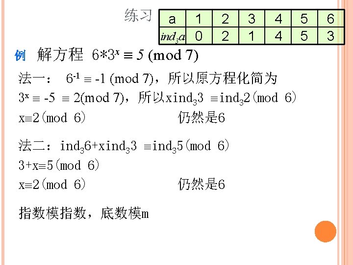 练习 例 a 1 ind 3 a 0 2 2 3 1 4 4