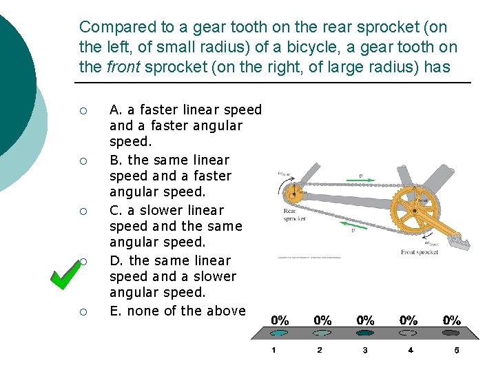 Compared to a gear tooth on the rear sprocket (on the left, of small