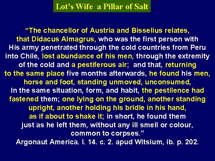 Lot's Wife a Pillar of Salt “The chancellor of Austria and Bisselius relates, that