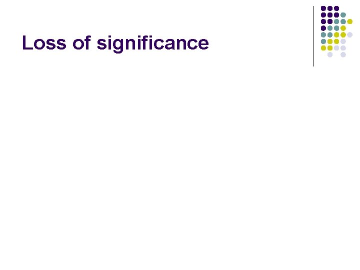 Loss of significance 