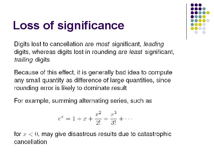 Loss of significance 