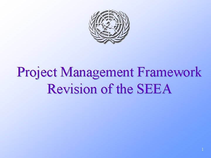Project Management Framework Revision of the SEEA 1 