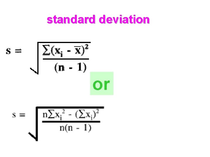 standard deviation or 