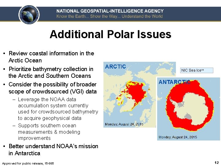 Additional Polar Issues • Review coastal information in the Arctic Ocean • Prioritize bathymetry