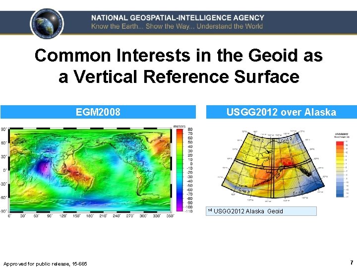 Common Interests in the Geoid as a Vertical Reference Surface EGM 2008 USGG 2012