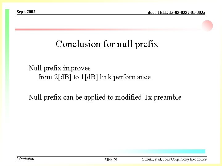 Sept. 2003 doc. : IEEE 15 -03 -0337 -01 -003 a Conclusion for null