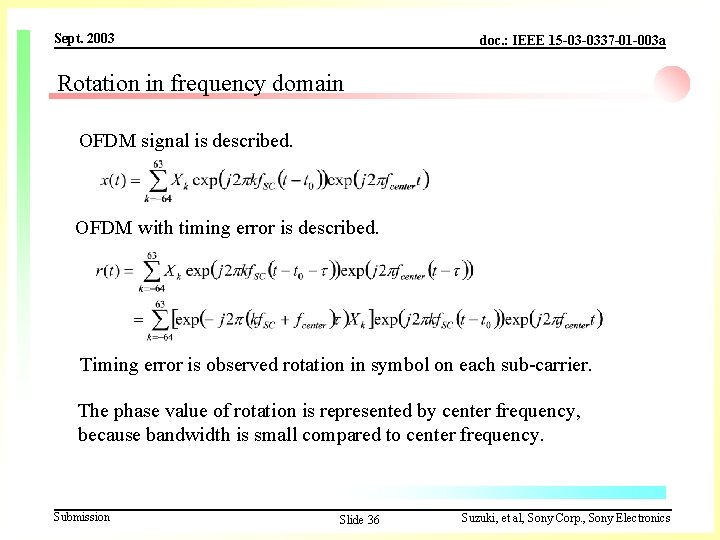 Sept. 2003 doc. : IEEE 15 -03 -0337 -01 -003 a Rotation in frequency