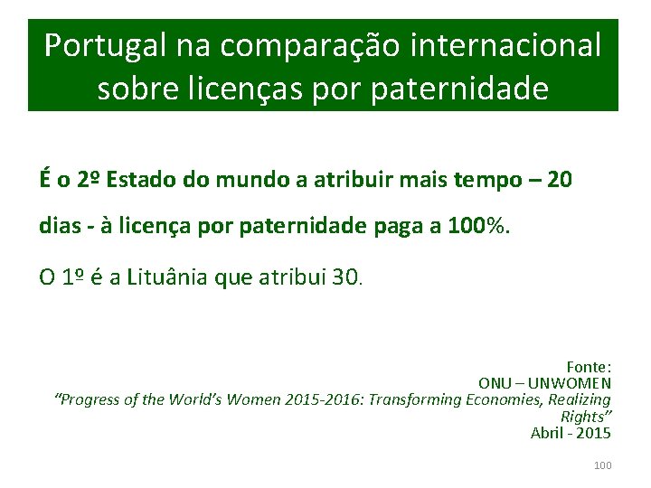 Portugal na comparação internacional sobre licenças por paternidade É o 2º Estado do mundo