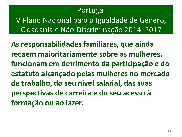 Portugal V Plano Nacional para a Igualdade de Género, Cidadania e Não-Discriminação 2014 -2017