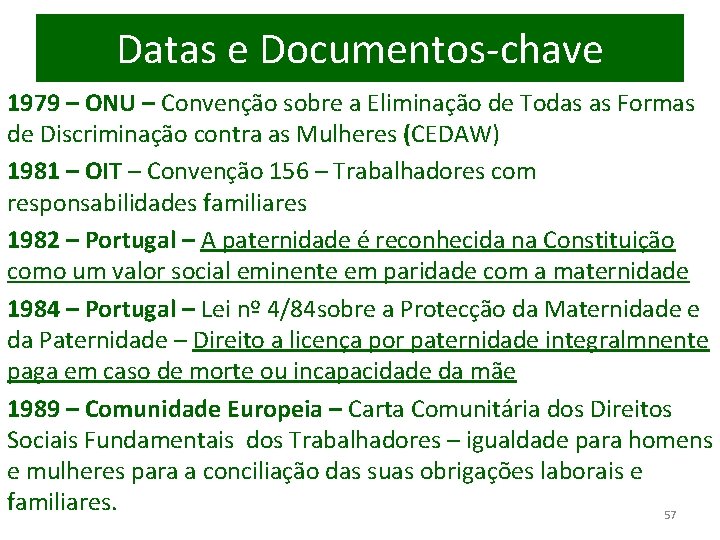 Datas e Documentos-chave 1979 – ONU – Convenção sobre a Eliminação de Todas as