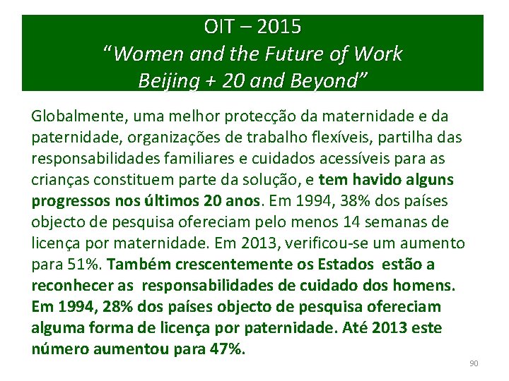 OIT – 2015 “Women and the Future of Work Beijing + 20 and Beyond”