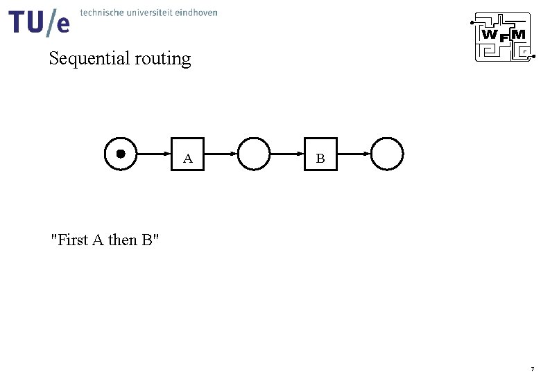 Sequential routing A B "First A then B" 7 Sequential routing A B "First A then B" 7