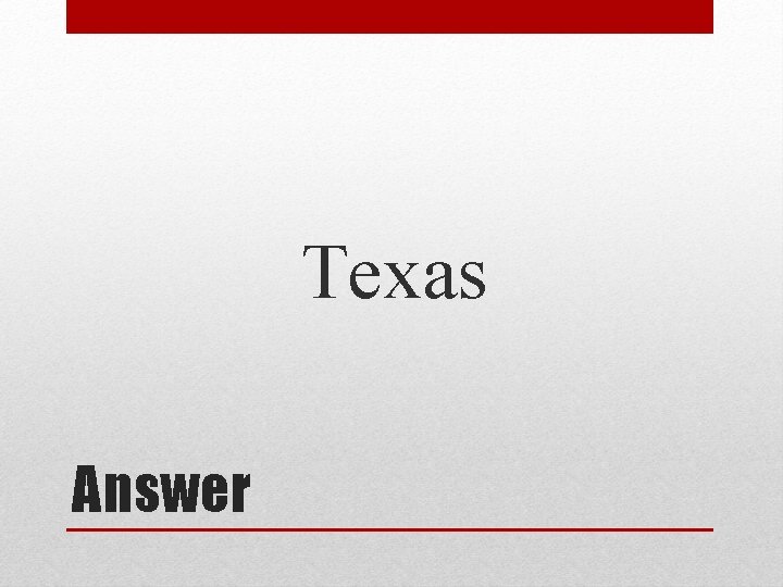 Texas Answer 