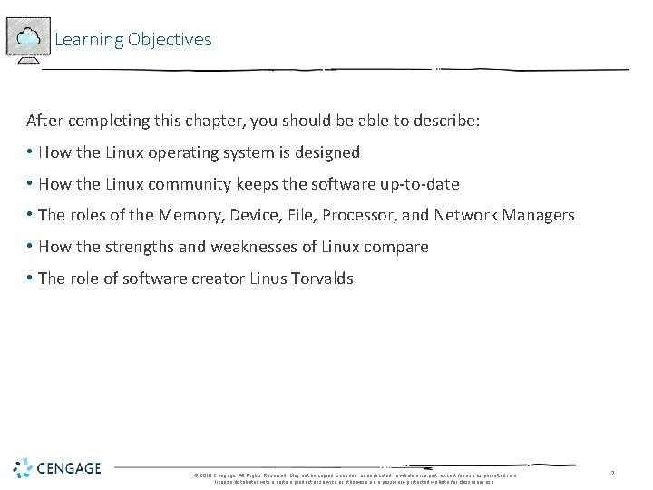 Learning Objectives After completing this chapter, you should be able to describe: • How