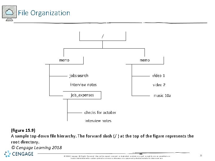 File Organization (figure 15. 9) A sample top-down file hierarchy. The forward slash (/