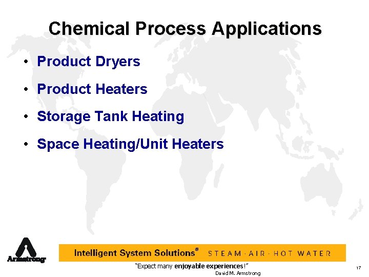 Chemical Process Applications • Product Dryers • Product Heaters • Storage Tank Heating •