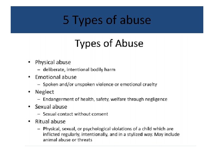 5 Types of abuse 
