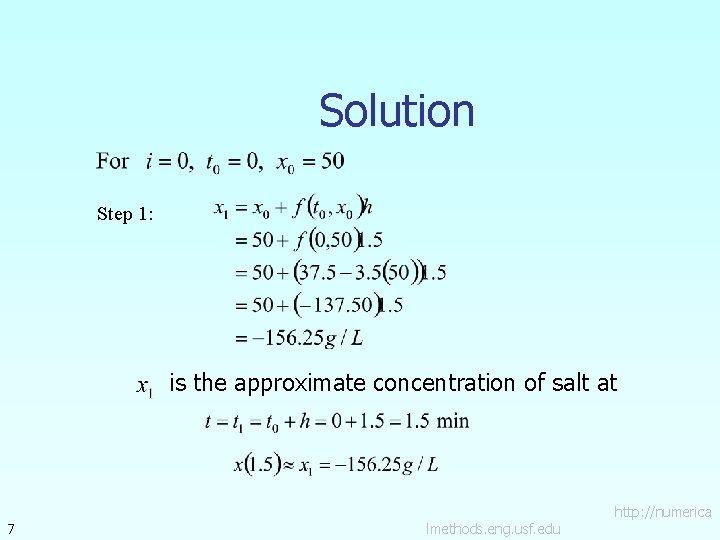 Solution Step 1: is the approximate concentration of salt at 7 lmethods. eng. usf.
