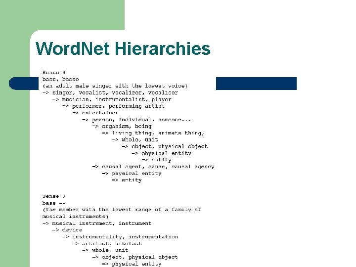 Word. Net Hierarchies 