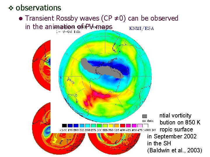 v observations l Transient Rossby waves (CP ≠ 0) can be observed in the