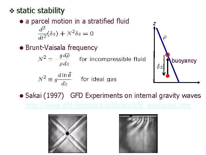 v static stability l a parcel motion in a stratified fluid l z Brunt-Vaisala