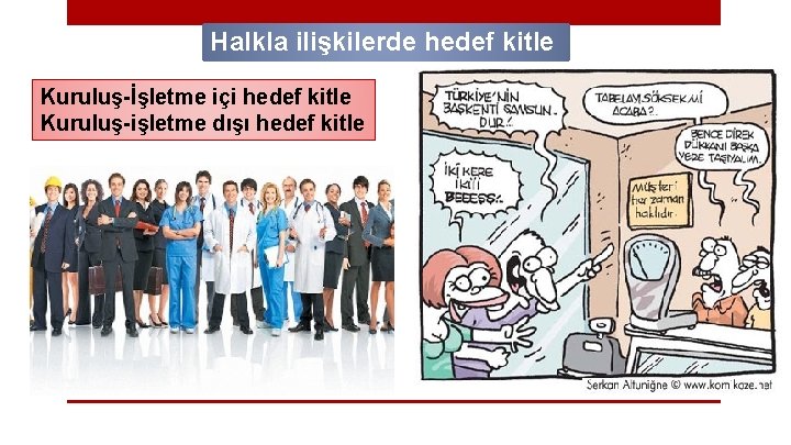 Halkla ilişkilerde hedef kitle Kuruluş-İşletme içi hedef kitle Kuruluş-işletme dışı hedef kitle 