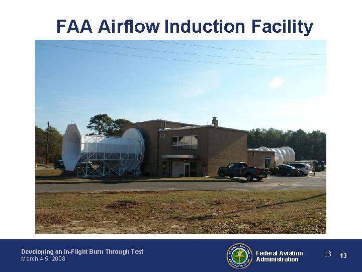 FAA Airflow Induction Facility Developing an In-Flight Burn Through Test March 4 -5, 2008