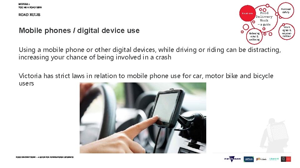 MODULE 1 YOU AS A ROAD USER ROAD RULES Mobile phones / digital device