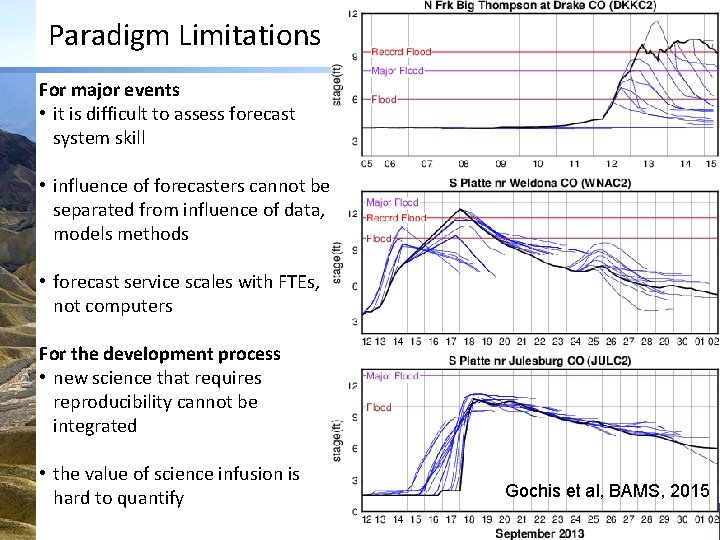 Paradigm Limitations For major events • it is difficult to assess forecast system skill