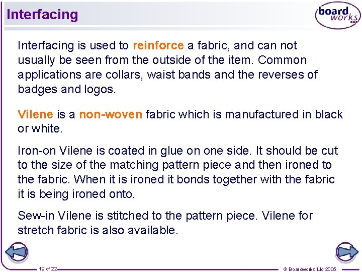 Interfacing is used to reinforce a fabric, and can not usually be seen from Interfacing is used to reinforce a fabric, and can not usually be seen from