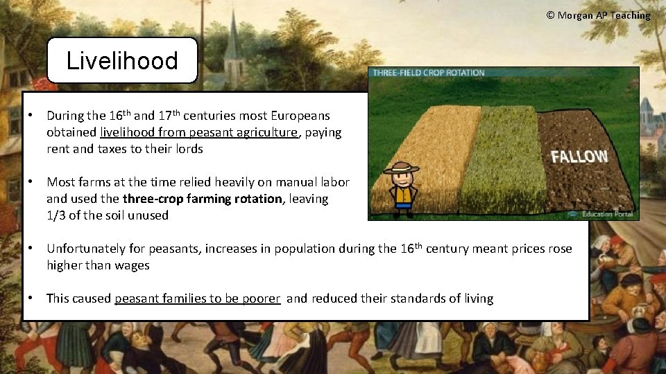 © Morgan AP Teaching Livelihood • During the 16 th and 17 th centuries