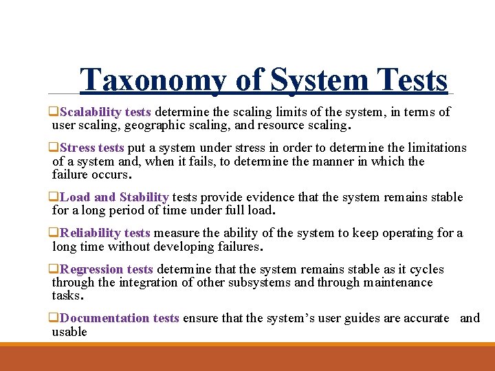 System Analysis Design Chapter 9 System Testing Failure