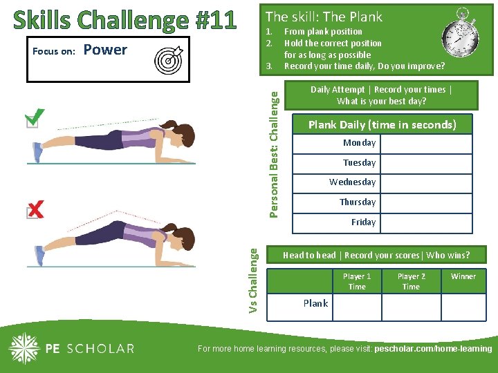 Skills Challenge #11 1. 2. Power Personal Best: Challenge 3. Vs Challenge Focus on: Skills Challenge #11 1. 2. Power Personal Best: Challenge 3. Vs Challenge Focus on: