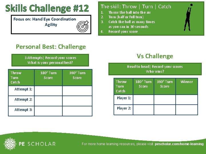 Skills Challenge #12 Focus on: Hand Eye Coordination Agility The skill: Throw | Turn Skills Challenge #12 Focus on: Hand Eye Coordination Agility The skill: Throw | Turn