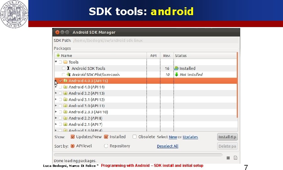 Programming with Android SDK install and initial setup