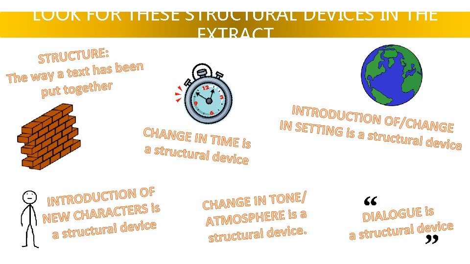 LOOK FOR THESE STRUCTURAL DEVICES IN THE EXTRACT STRUCTURE: n e e b s