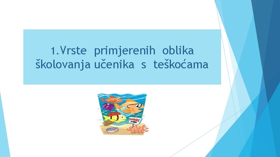 1. Vrste primjerenih oblika školovanja učenika s teškoćama 